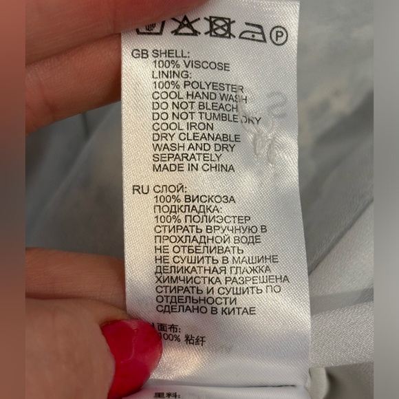 REISS | Olivia Ditsy Print Zipper Ruffle Blouse In Blue Sz‎ 12 - Picture 6 of 9